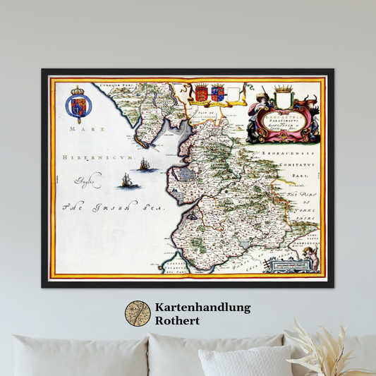 Historische Landkarte Lancashire um 1646