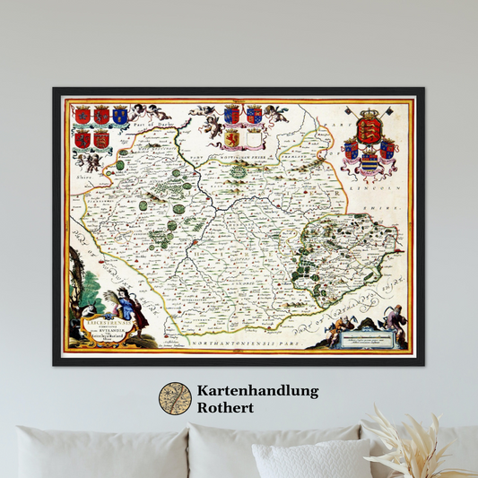 Historische Landkarte Leicestershire um 1646