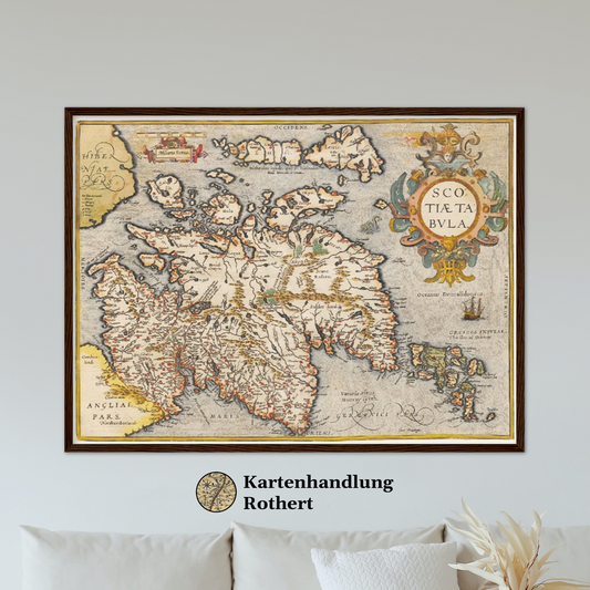 Historische Landkarte Schottland um 1609