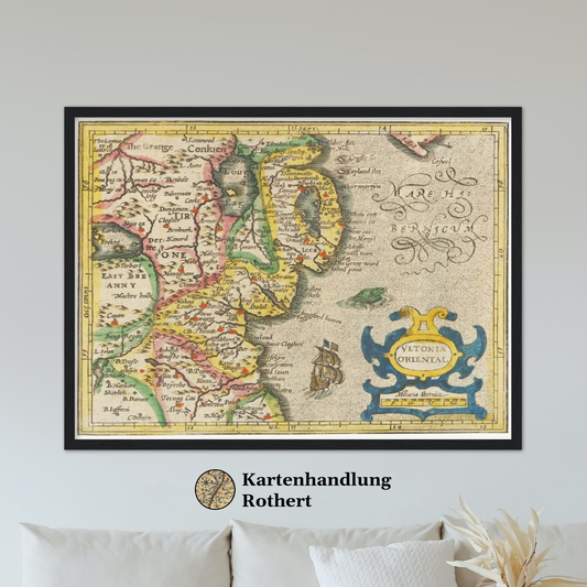 Historische Landkarte Dublin um 1609