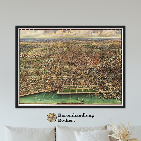 Historical city map  Test product horizontal 3 sizes