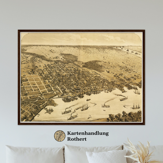 Historical city map  Test product horizontal 3 sizes