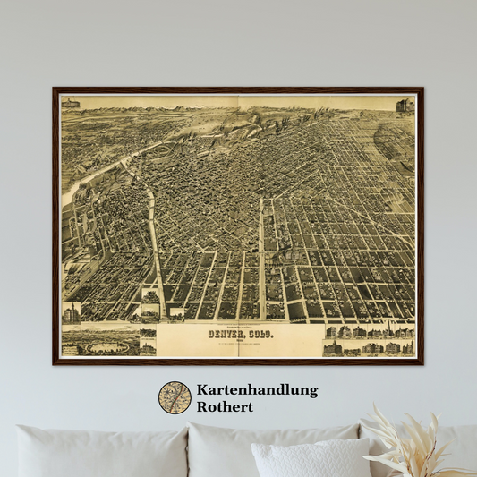 Historical city map  Test product horizontal 3 sizes