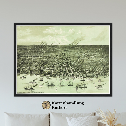 Historical city map  Test product horizontal 3 sizes