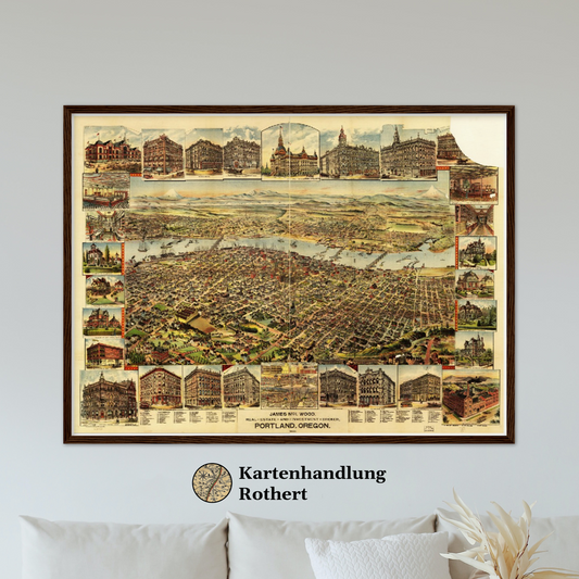 Historical city map  Test product horizontal 3 sizes