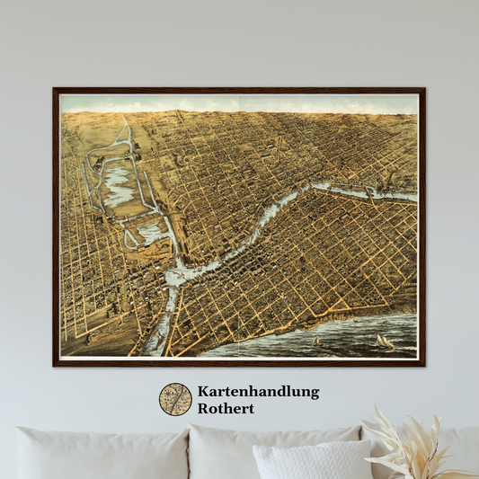 Historical city map  Test product horizontal 3 sizes