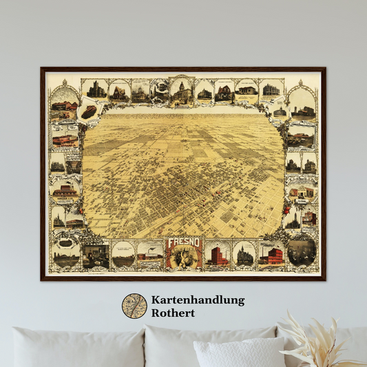 Historical city map  Test product horizontal 3 sizes