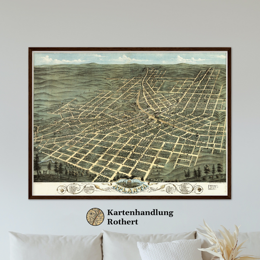 Historical city map  Test product horizontal 3 sizes