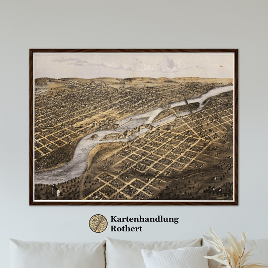 Historical city map  Test product horizontal 3 sizes