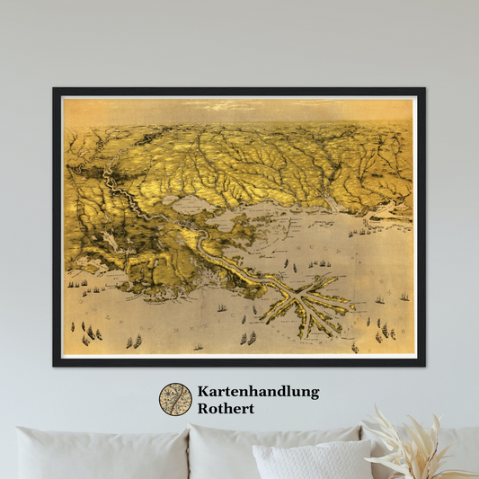 Historical city map  Test product horizontal 3 sizes