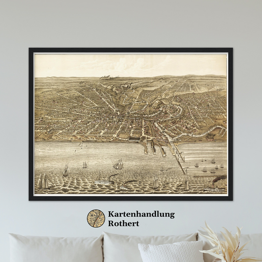 Historical city map  Test product horizontal 3 sizes
