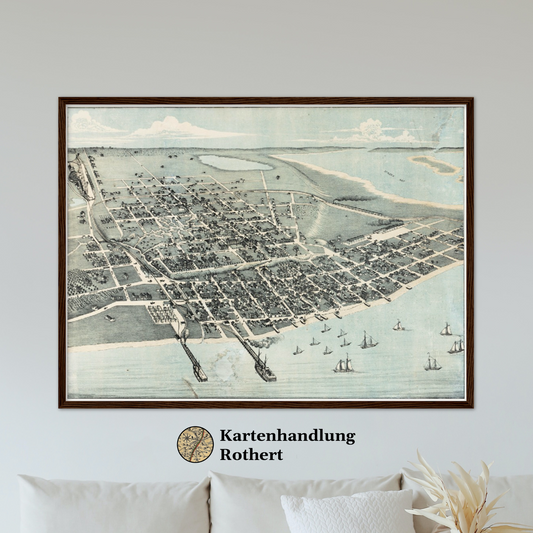Historical city map  Test product horizontal 3 sizes