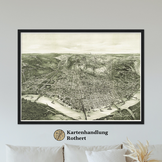 Historical city map  Test product horizontal 3 sizes