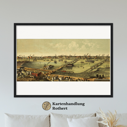Historical city map  Test product horizontal 3 sizes