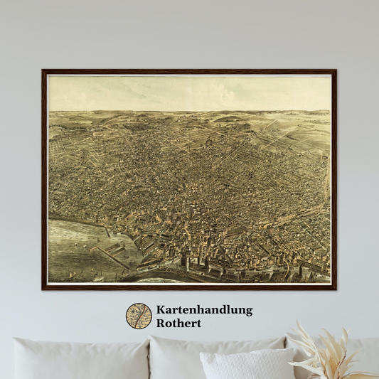 Historische Stadtansicht Buffalo um 1880