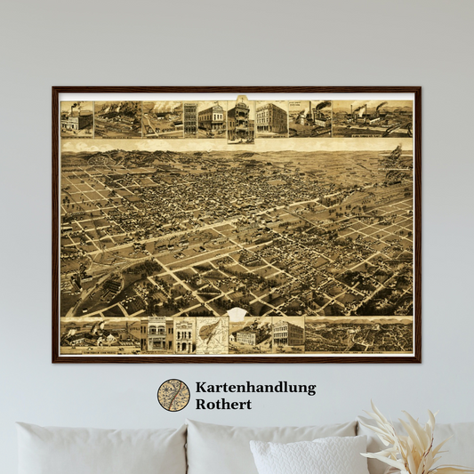 Historical city map  Test product horizontal 3 sizes