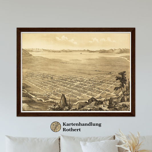 Historische Stadtansicht Salt Lake City um 1875