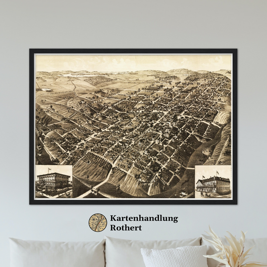 Historical city map  Test product horizontal 3 sizes