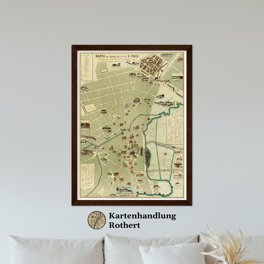 Historical city map  Test product horizontal 3 sizes