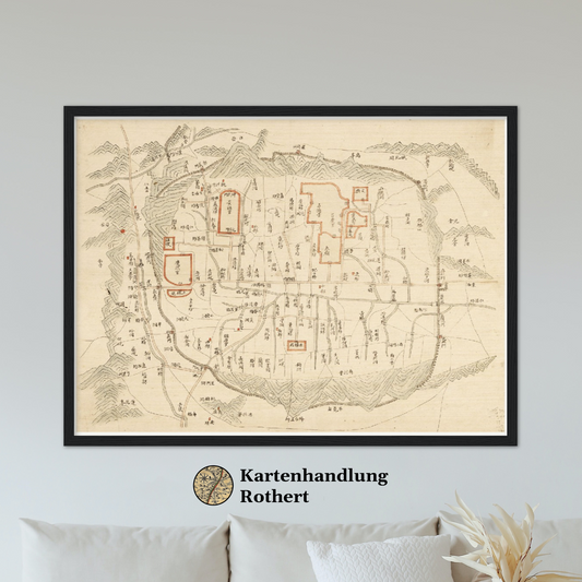Historical city map  Test product horizontal 3 sizes