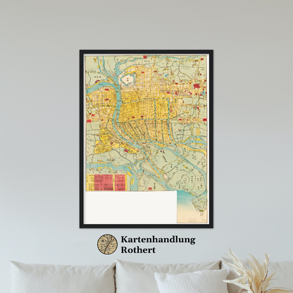 Historical city map  Test product horizontal 3 sizes