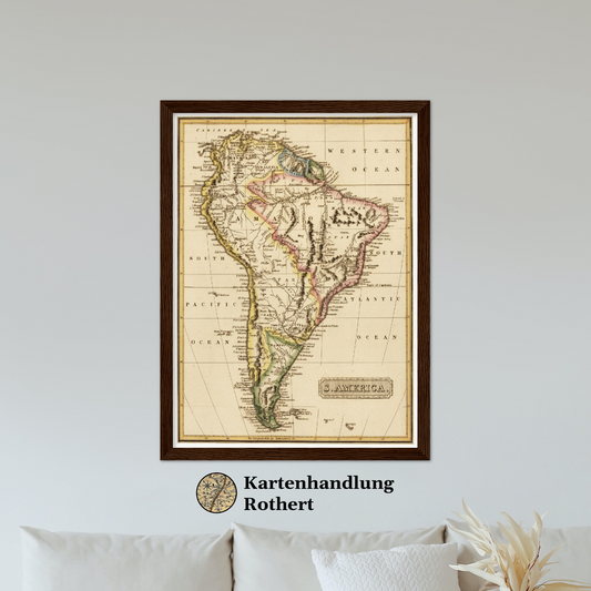 Historische Landkarte Südamerika um 1825