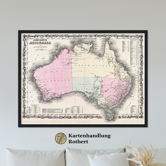 Historische Landkarte Australien um 1861