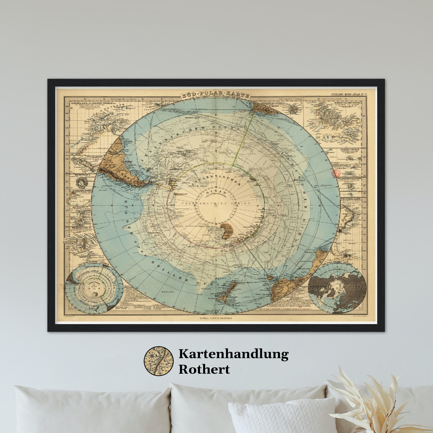 Historische Landkarte Antarktis um 1885