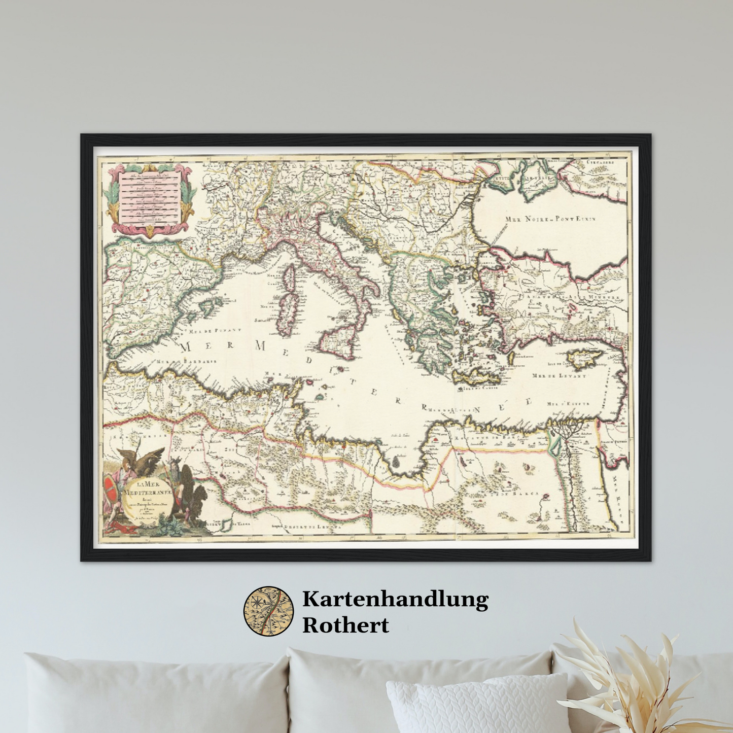 Historische Landkarte Südeuropa um 1700