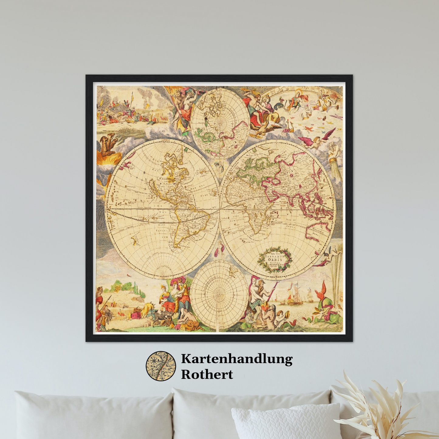 Historische Weltkarte um 1737