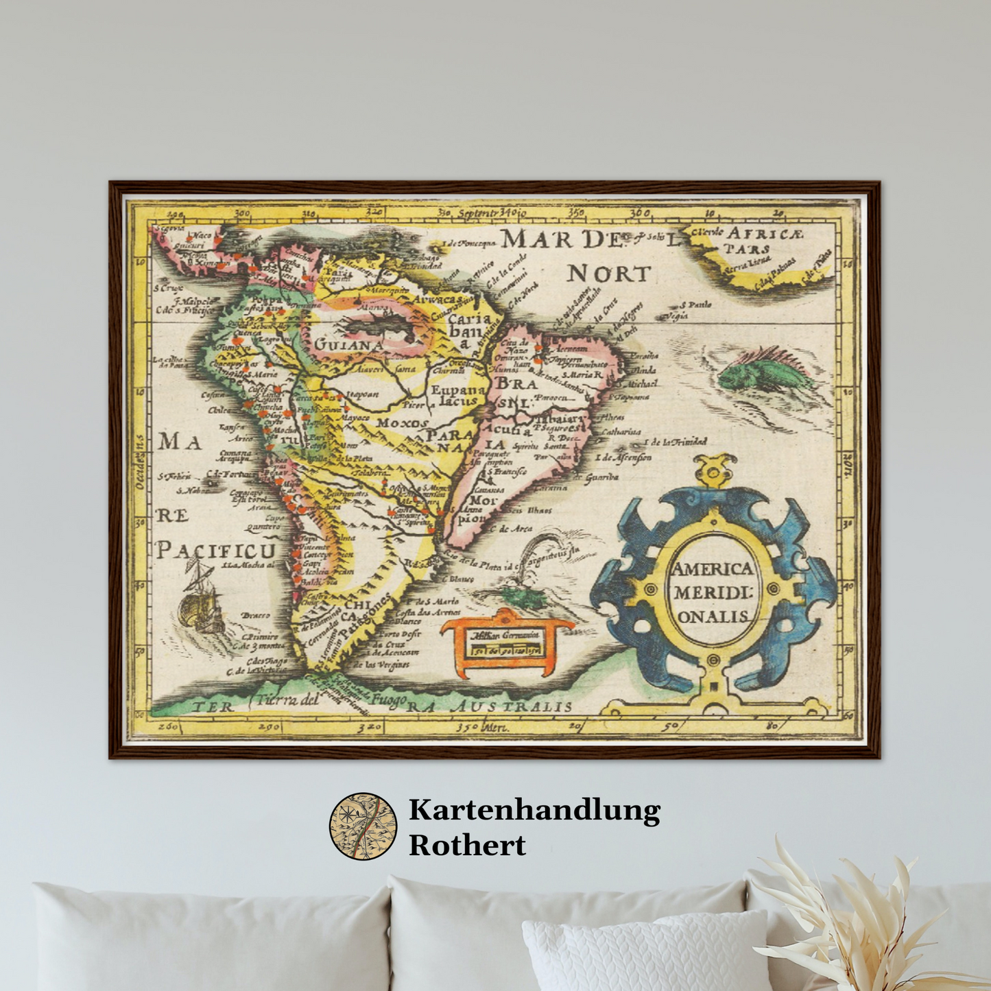 Historische Landkarte Südamerika um 1609