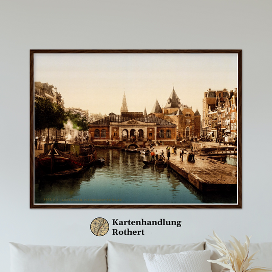 Historische Ansicht Amsterdam Fischmarkt um 1895