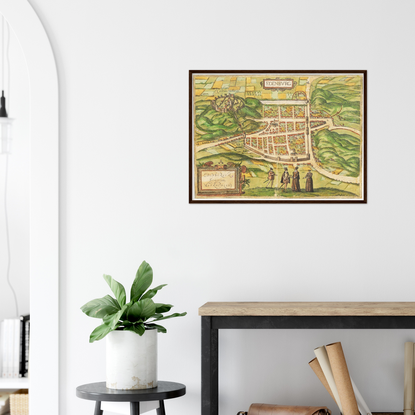 Historischer Stadtansicht Edinburgh um 1580