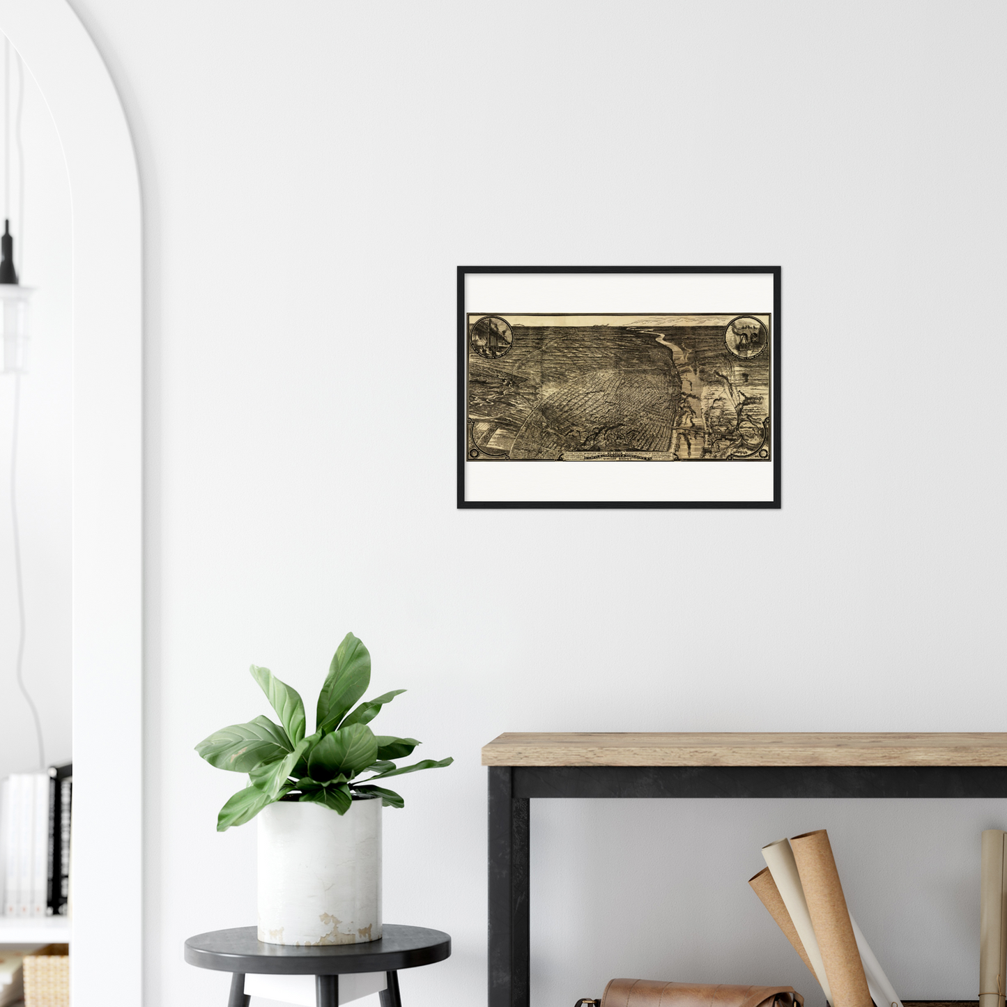 Historical city map  Test product horizontal 3 sizes