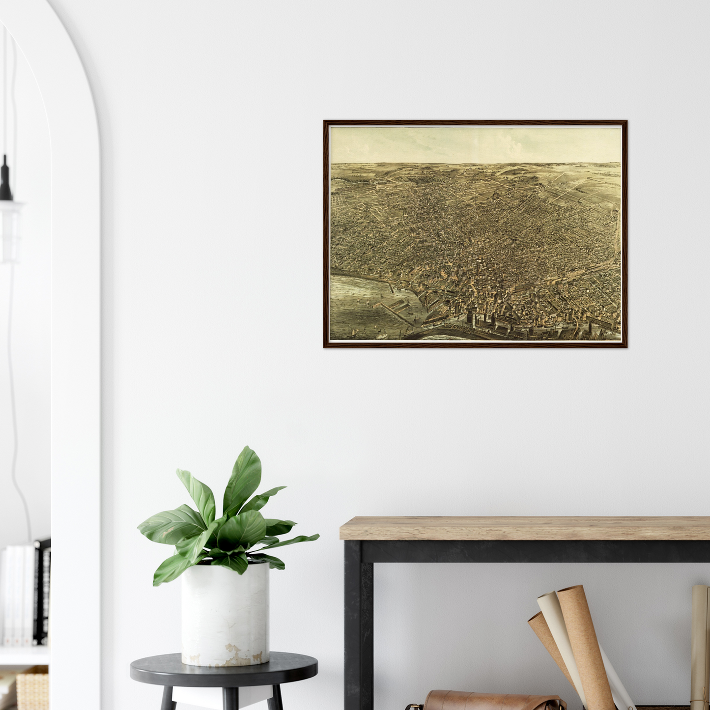 Historische Stadtansicht Buffalo um 1880