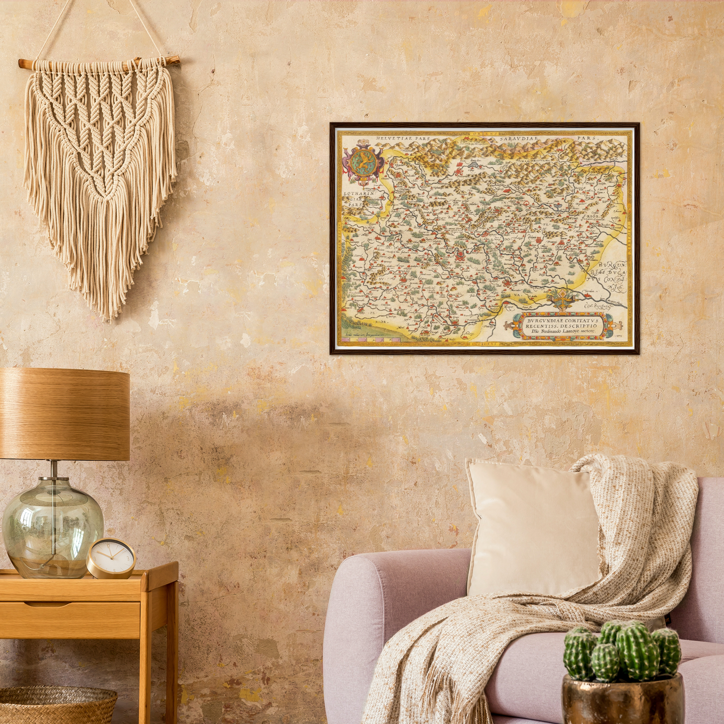 Historische Landkarte Burgund um 1609