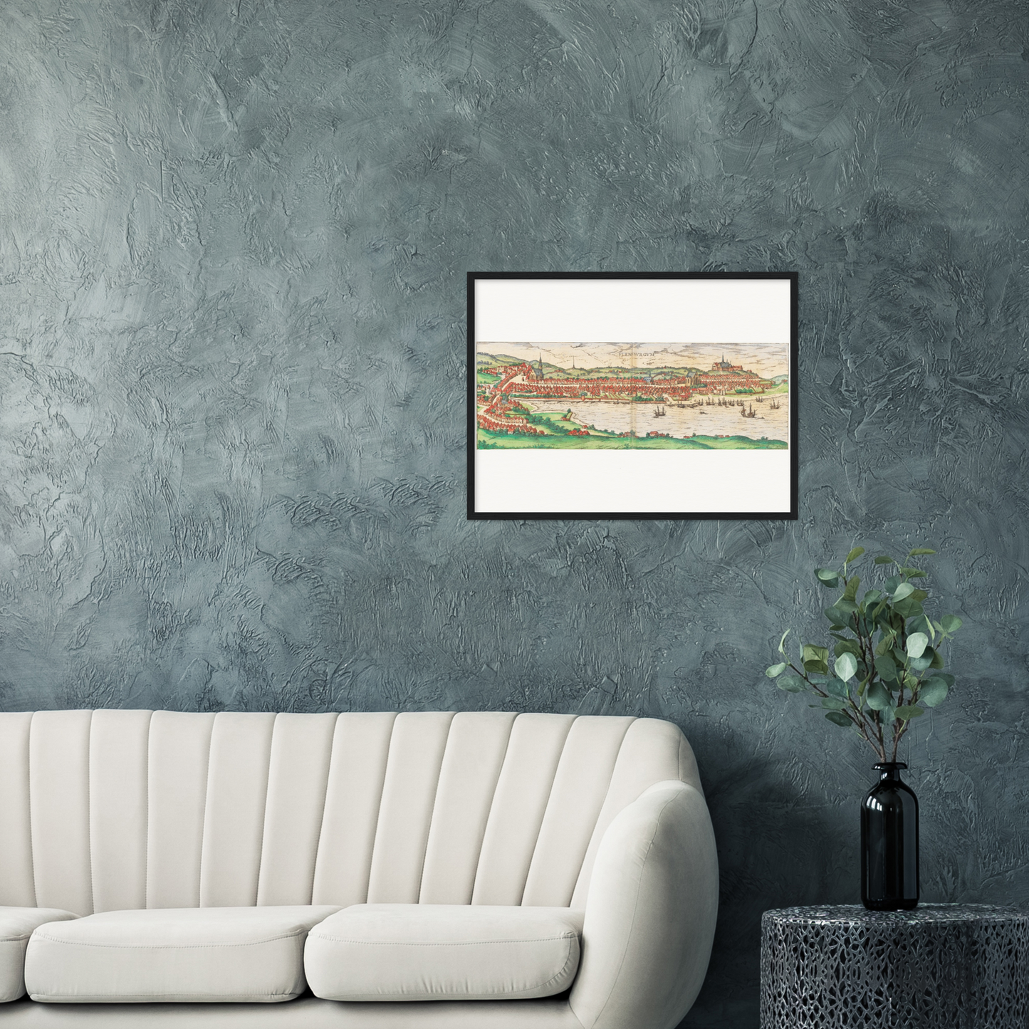 Historische Stadtansicht Flensburg um 1592