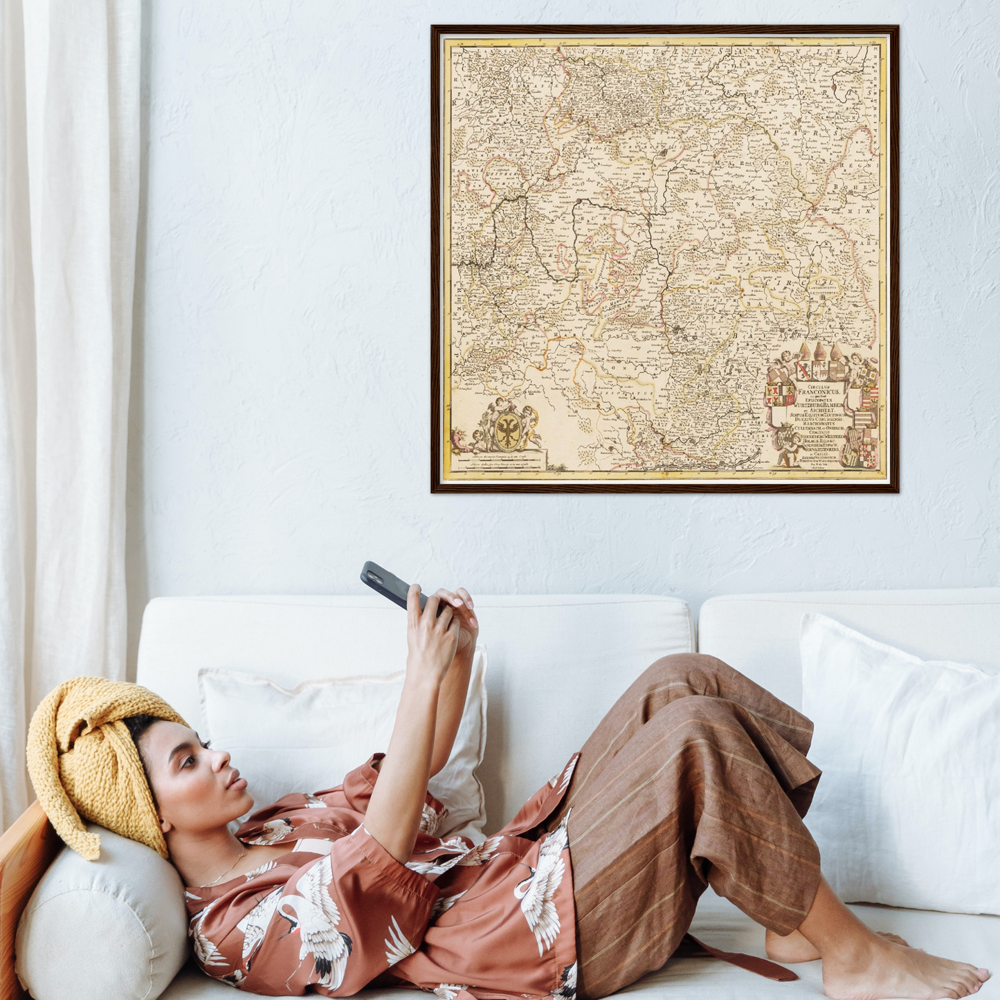 Historische Landkarte Franken um 1698