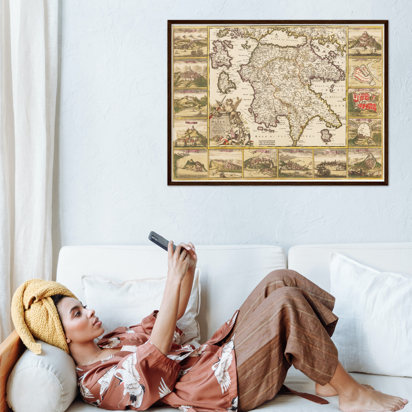 Historische Landkarte Peloponnes um 1698