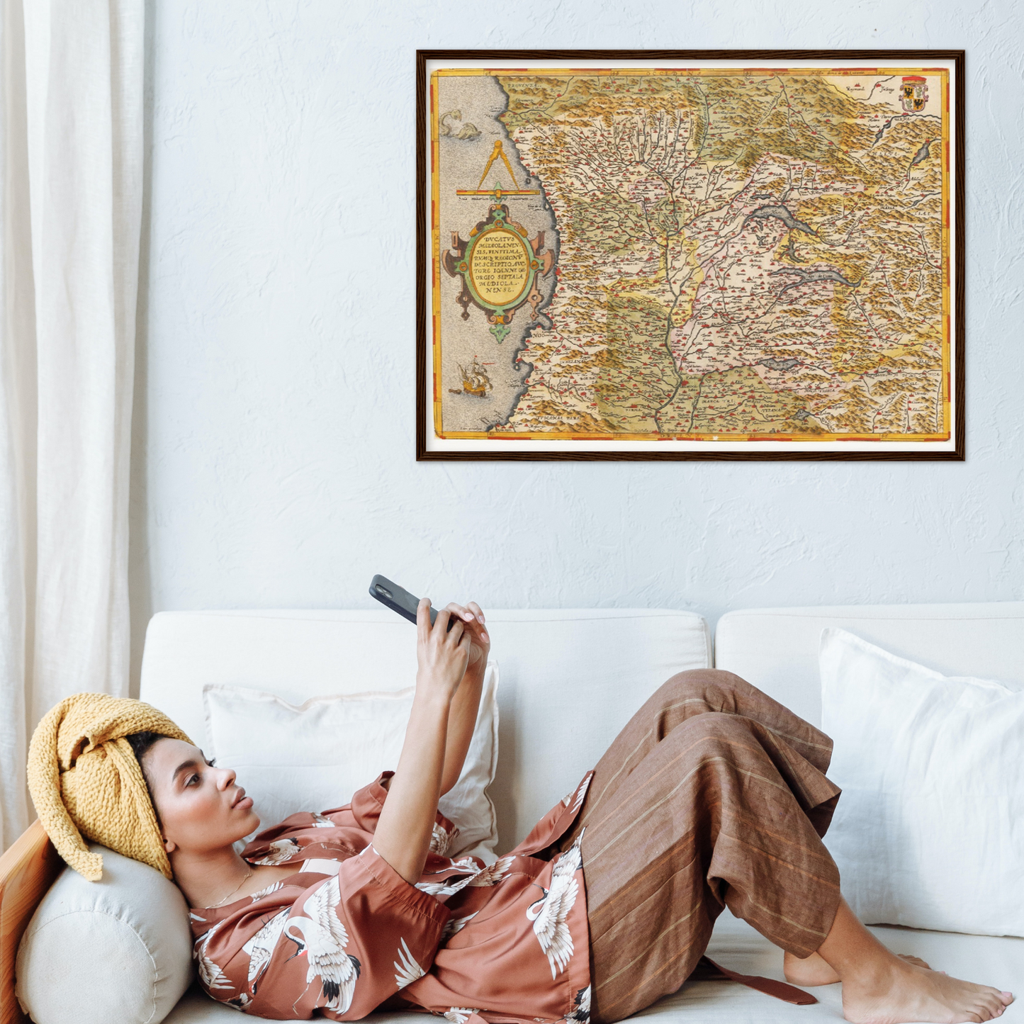 Historische Landkarte Lombardei um 1609