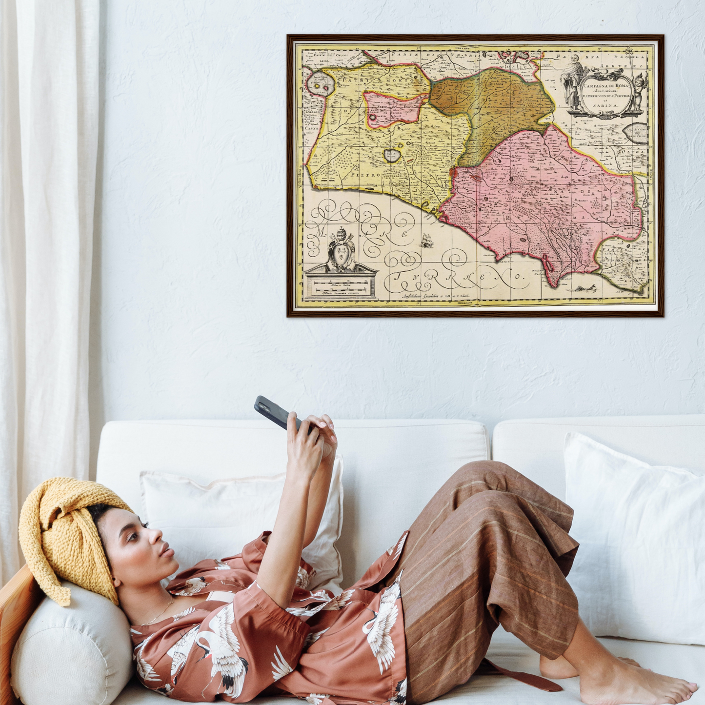 Historische Landkarte Latium um 1700