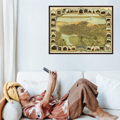 Historical city map  Test product horizontal 3 sizes