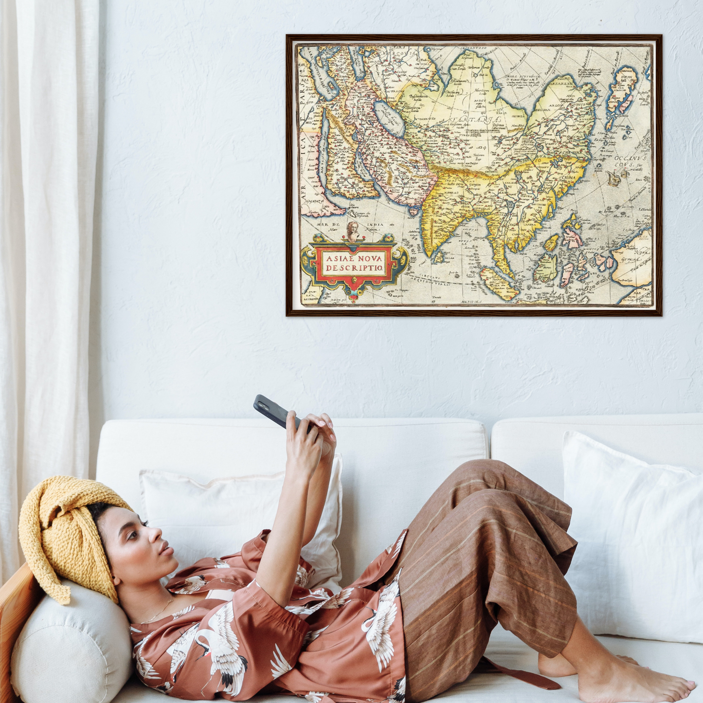 Historische Landkarte Asien um 1570