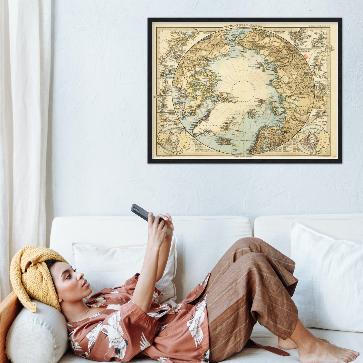 Historische Landkarte Arktis um 1885