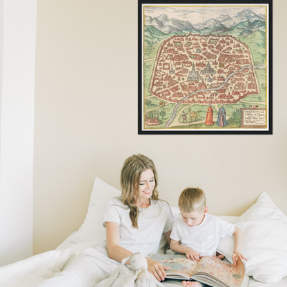 Historical city map  Test product horizontal 3 sizes