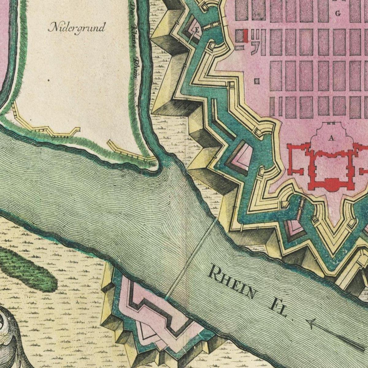 Historischer Stadtplan Mannheim um 1730