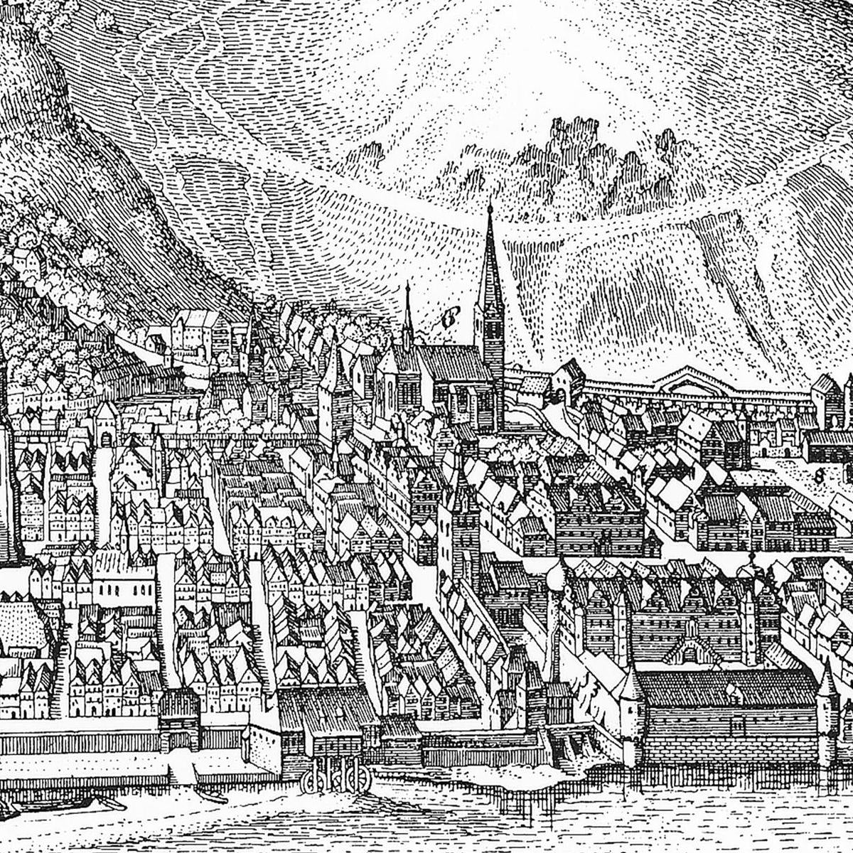 Historische Stadtansicht Heidelberg um 1645