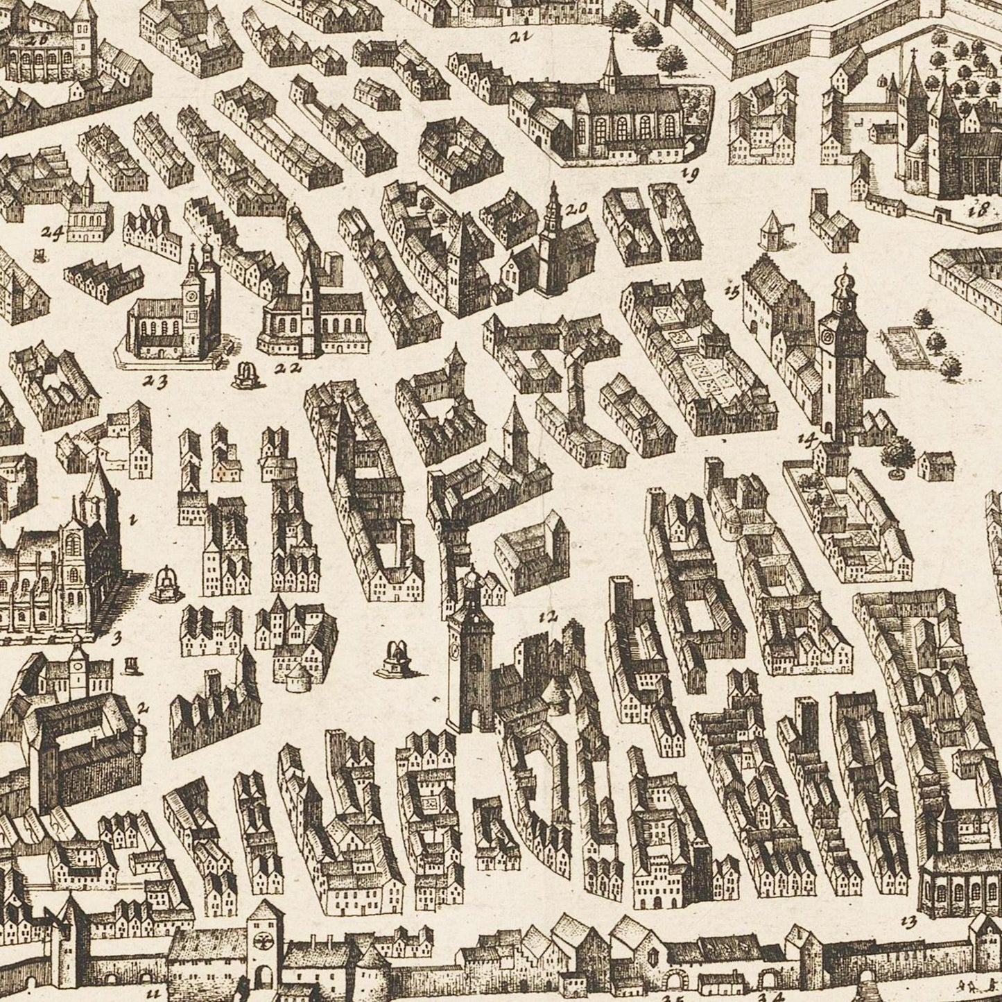 Historische Stadtansicht Regensburg um 1700