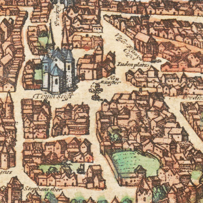 Historical city map  Test product horizontal 3 sizes