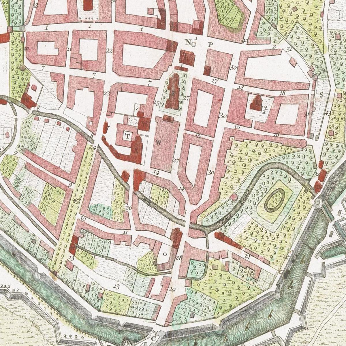 Historischer Stadtplan Göttingen um 1737